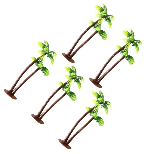16-Piece Mini Plastic Model Trees for Indoor Decoration, Tropical Plant Scenery Accessories