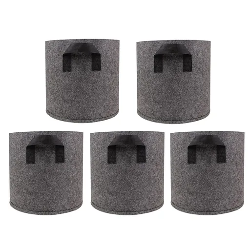 nursery bag Grow Bags Potato Grow Bags 7 Gallon Grow Bags Heavy Duty Nonwoven Fabric Plants Pots Outdoor Grow Containers with Handles 5pcs,13.78"X13.78"X11.81