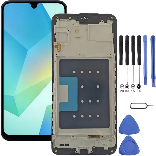 Samsung Galaxy A17 5G Screen Replacement with Frame, 6.7" 90Hz Super AMOLED Flat Touch Digitizer, Complete Disassembly Repair Tool Kit for SM-A176U SM-A176U1 SM-A176W SM-A176B SM-A176E SM-A1760