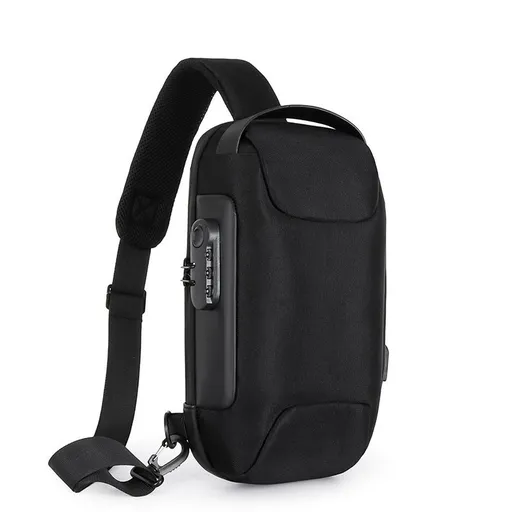 Mens Anti Theft Sling Backpack for Men Women Sling Bag Chest Crossbody Shoulder Bags Casual Daypack with USB Charging Port Black