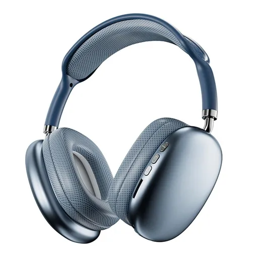 Wireless Bluetooth Over-Ear Headphones TWS Adjustable Earphones Headset Foldable Lightweight Headset for Home Office - Blue