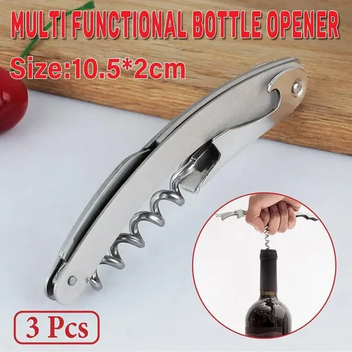 3-Piece Seahorse-Style Bottle Opener and Corkscrew Set