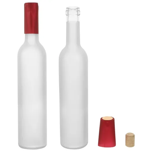 Decorative Empty Wine Bottle Glass Set, 2-Piece Stylish Home Decor for Kitchen, Living Room, Bar Display Accents