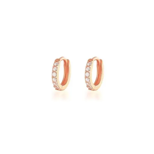 7sizes Hoop Earring Silver Zirconia Ear Huggie Hoop Cartilage Piercing Jewellery - Champagne-7mm