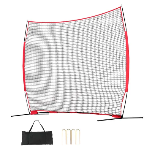 Barricade Backstop Net, 12x9 ft Ball Sports Barrier Netting, Portable Practice Equipment with Carry Bag, Protection Screen for Baseball Softball Lacrosse Soccer Hockey Training, for Backyard