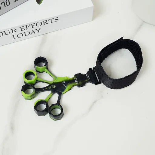 10 pcs Green Finger Exerciser and Hand Strengthener - Adjustable Silicone Grip Strength Trainer for Physical Therapy, Athletes and Musicians - 13LB to 21LB Resistance Levels