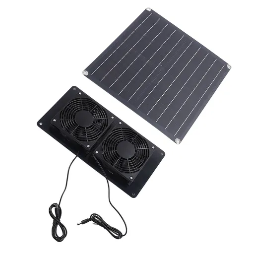 20W 18V Solar Panel Exhaust Fan Photovoltaic Vent Fan for Shed Chicken Coop Dog House Greenhouse