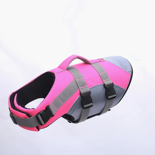 Dog Life Jacket Pet Swim Vest with Rescue Handle Reflective Strips Adjustable Quick Release Buckle for Beach River Lake Boating and Water Play Safety (S, Pink)
