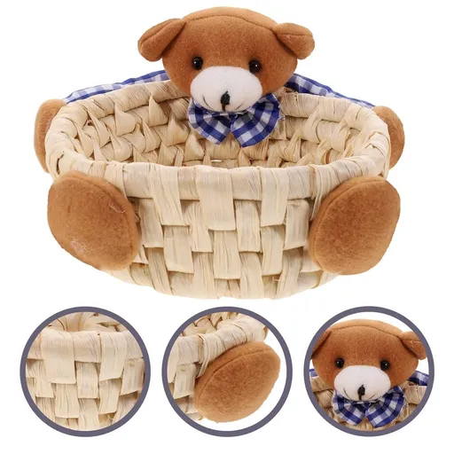 Candy Basket 1Pack Woven Multi Color Bear Shape For Home Decor And Party Use