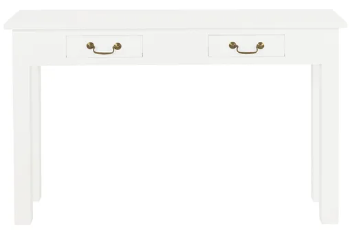 Sofa Table 2 Drawer Straight Leg 120cm White