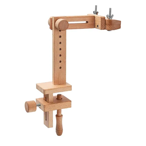 Embroidery Hoop Stand Adjustable Rotated Cross Stitch Stand with 2 Pcs 6'' 8'' Embroidery Hoops, Wooden Embroidery Hoop Holder