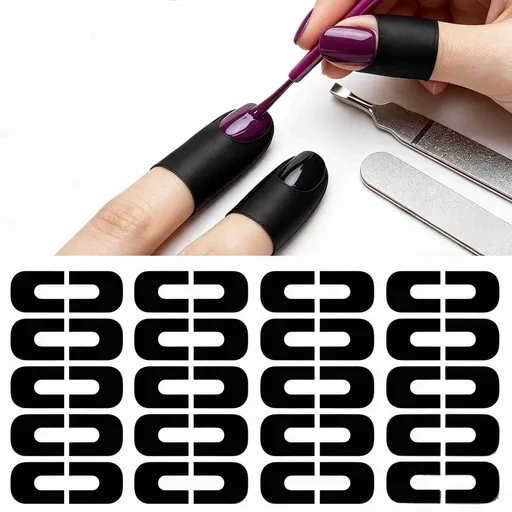 40Pcs U-Shape Nail Polish Protector Stickers - Disposable Peel Off Cuticle Barrier, Anti-Overflow Spill Proof Tape for DIY Manicure, Keep Skin Clean While Painting Nails, Pink