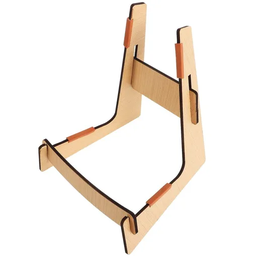 Chocolate Wood Guitar Stand Multifunctional Floor Holder for Acoustic Bass Ukulele and String Instruments