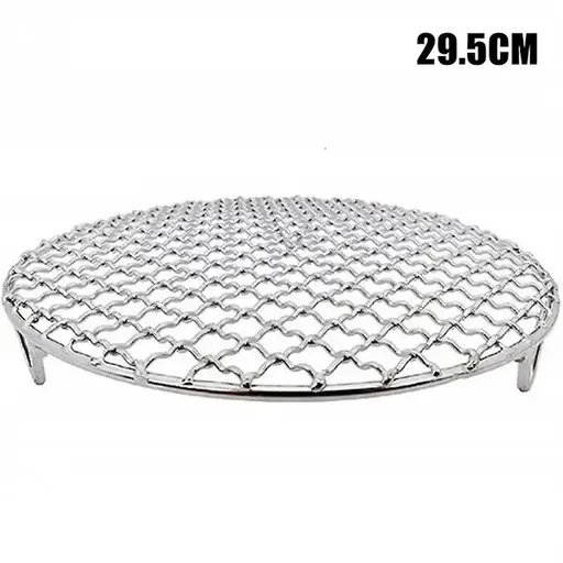 Round Stainless Steel Grill Grate Cooling Rack for BBQ Baking Smoking Drying, for Camping, Picnics and Outdoor Cooking, Silver, 29.5 cm