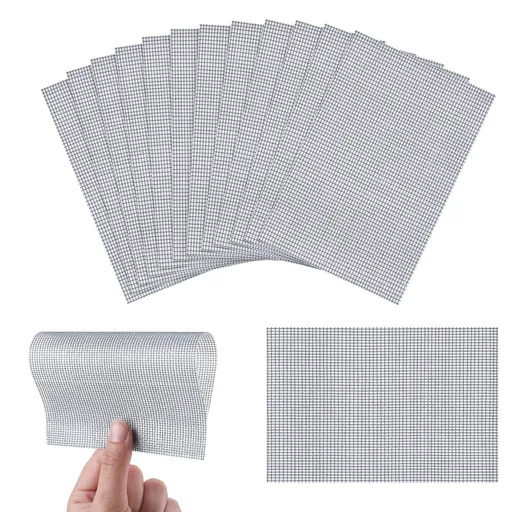 16 Pcs Window Screen Repair Kit Screen Repair Tape Self Adhesive Screen Repair Patch Fiberglass Replacement (Silver,5 x 7 Inch)