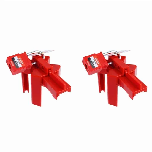 2X Ball Valve Lockout with Padlock for 1/2in-2-1/2in Outside Diameter Pipe - Design Prevents Accidental Activation