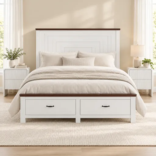 Artiss Queen Wooden Bed Frame and 2 Bedside Table Bedroom Furniture Set