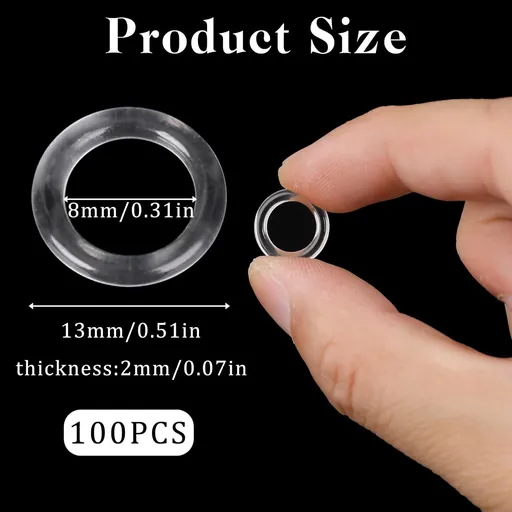 100pcs Roman Shade Rings Clear Plastic Drapery Ring Blind Curtain Rings for Roman Shades Clear Blind Curtains Ring Cafe Curtain Hardware for DIY Blinds, Curtains