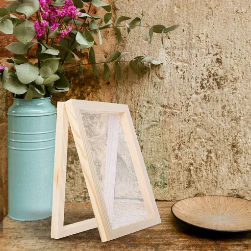 Khaki Wooden Paper Making Frame Screen for DIY Paper Craft Decorative Handicraft and Multi Use
