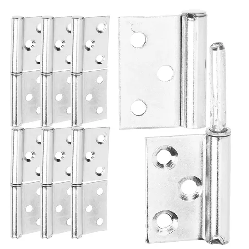 12Pcs Plated Silver Detachable Bifold Door Hinges Made of High Density Stainless Steel