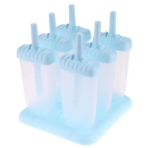 Popsicle Molds 6 Pieces Ice Pop Makers Reusable Ice Cream Mold Homemade DIY Pop Molds Easy Release Ice Pop Maker Square Blue