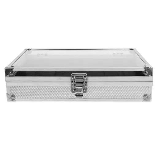 Worgeous White Metal Watch Holder with 12 Grid Slots for Storaging Use Dustproof and Protective Aluminum Alloy Lightweight Durable