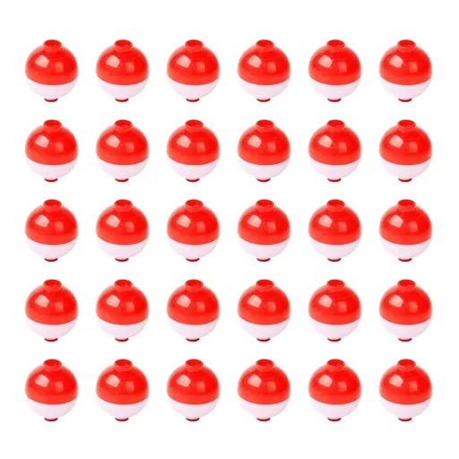 30 Pcs 1.25 Inch Red White Ball Floats Fishing Bobbers