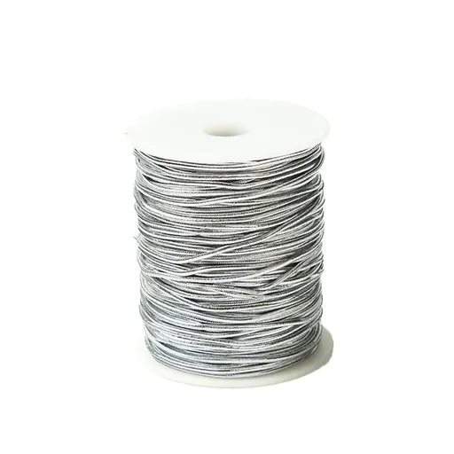Elastic Rope Cord 10pcs Gold Silver Stretch String for DIY Craft Gift Wrapping - Silver