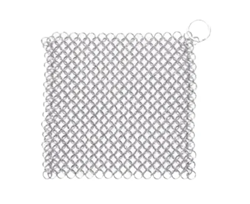 Stainless Steel Cast Iron Skillet Cleaner Chainmail Scrubber-6inch