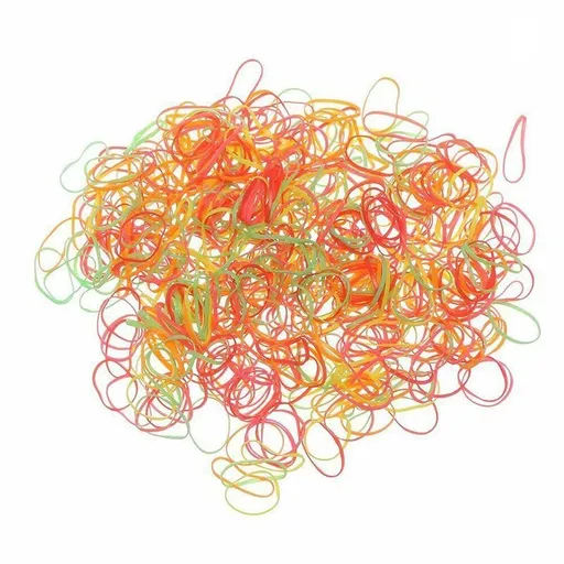 400pcs Small Elastic Rubber Band Hair Ties Multi Colour Black Ponytail Holders - Fluorescence