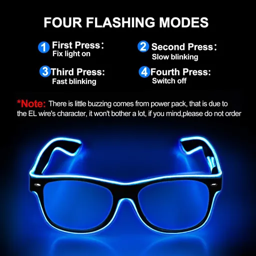 LED Light up Glasses 2 Pack Glow in the Dark for Rave Party, Nightclub atmosphere supplies (Blue + Green)