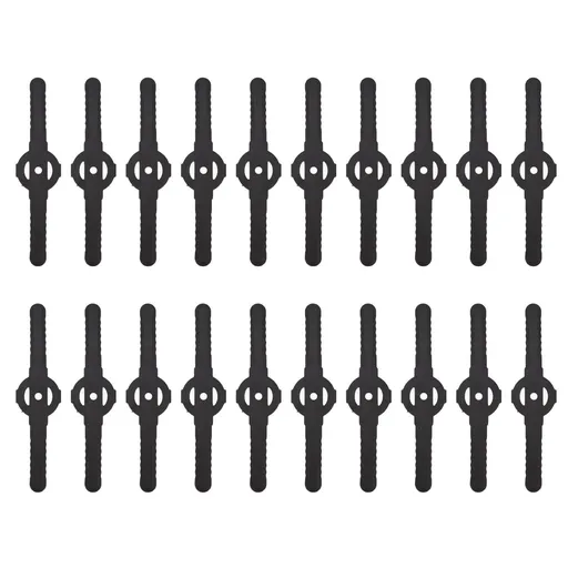 20Pcs Plastic Lawn Mower Blades Garden Electric Grass Trimmer Long Blade Trimmer Accessories Black