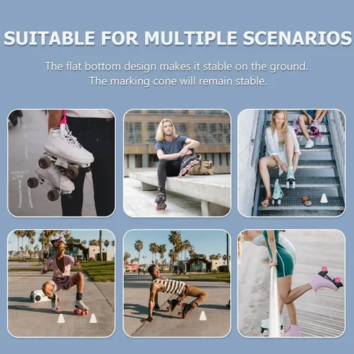 Luminous Roller-Skating Cone White Stable and Windproof for Training
