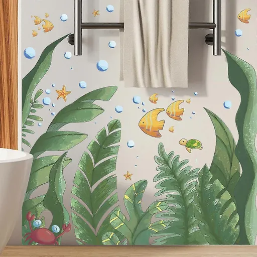 Under The Sea Seaweed Wall Decals Tropical Fish Wall Stickers babies Bedroom Bathroom Wall Decor