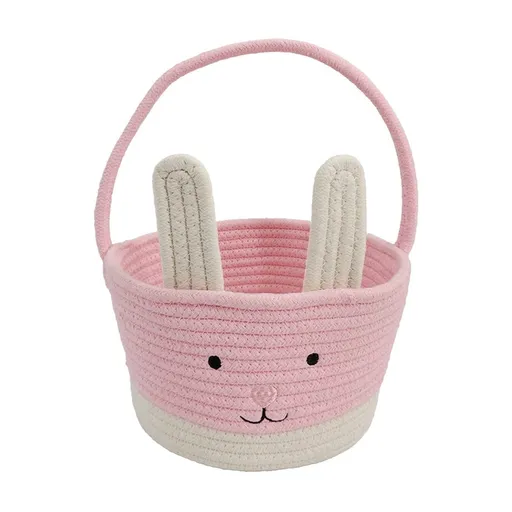 Easter Basket for Boys Girls Easter Bunny Basket with Rabbit Ears, Easter Egg Hunting Basket Easter Baskets for Kids Babies First Easter Gifts B