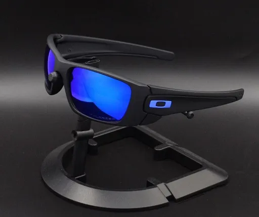Sport Polarized Sunglasses with UV400 Protection - Multi-Layer Lens Technology(Black frame dark blue film)