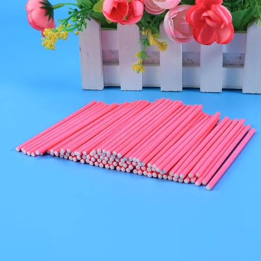 100Pcs Rosy Paper Sticks for DIY Lollipops and Party Cake Pops