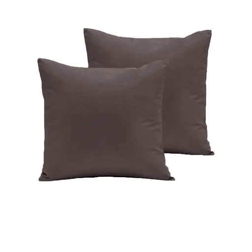 Pair of 280TC Polyester Cotton European Pillowcases Mocha