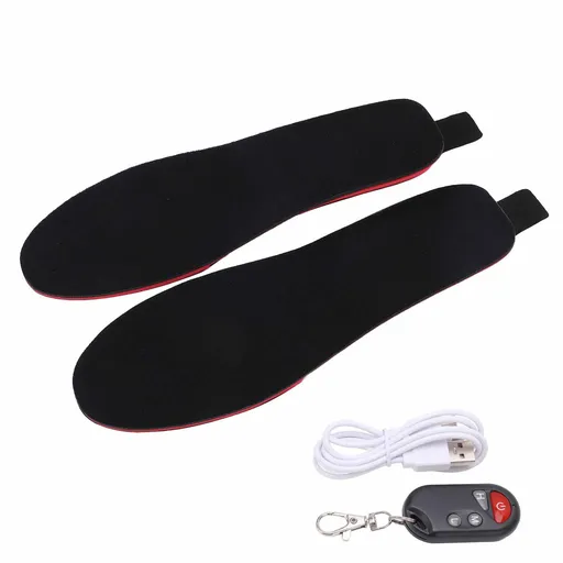Heated Insoles DIY Cuttable Smart Remote Control USB Rechargeable Electric Heating Insoles for Men Women Outdoor Size 41‑45