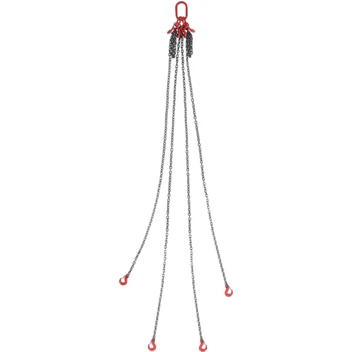 Chain Sling, 10 mm x 300 cm Lifting Chains with Hooks, G80 Engine Chain Hoist Lifts, 8 Ton/8344 kg Lifting Sling Chains for Engine Hoist, Engine Lift Chain with 4 Leg Grab Hooks & Adjusters