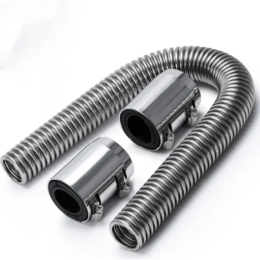 36" Stainless Steel Radiator Hose Flexible Universal Water Hoses Adapter Coolant Radiator Hose Kit With Caps（Random color）