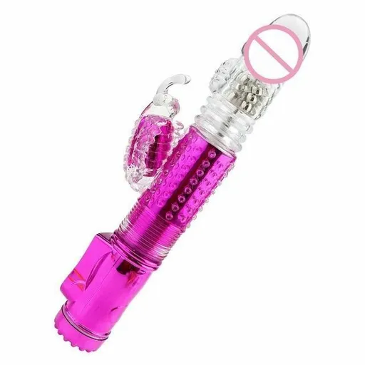 House Of Dasein Telescopic Thrusting Rabbit Vibrator G-Spot Clitoral Stimulation - Purple
