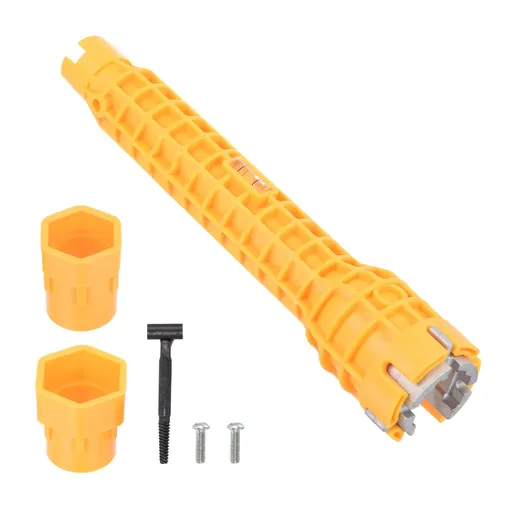 （yellow）Basin Wrench,8 in 1 Faucet and Sink Installer Multi Tool,Multi-Purpose Plumbing Wrench Faucet Wrench Sink Wrench