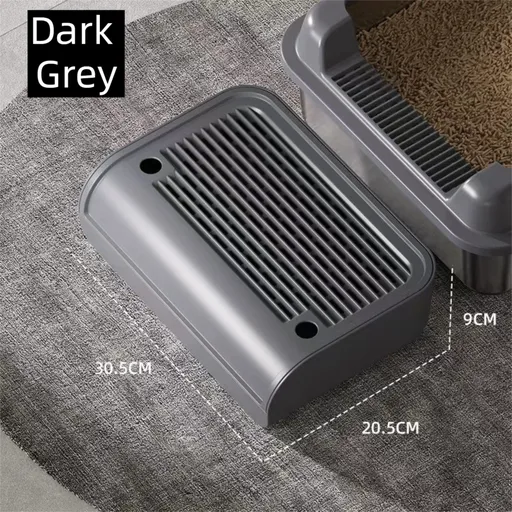 Dark Grey Cat Litter Trapper Step Pedal Mat - DetachableDual Layer Litter Catcher Ramp, Style 2