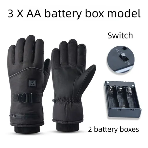 Winter 3 Level Intelligent Heated Gloves with Touchscreen Fingertip - Waterproof Thermal Gloves for Skiing & Outdoor Sports, 360° All-Finger + Hand's Back Large Heating Coverage (Battery Operated)