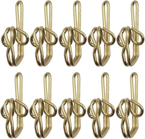 Curtain Hooks 3x1cm Gold Metal Clips Pack of 100 Heavy Duty Curtain Runners Hangers for Window Curtain Installation