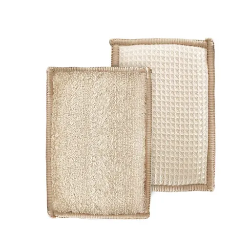 6PCS Bamboo Fiber Sponge Wipe Non-Stick Oil Magic Wipe Scouring Pad Kitchen Dishwashing Brush Pot Cleaning