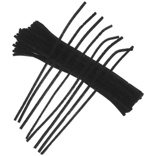 500 Pieces Black Fuzzy Pipe Cleaners for Crafts, Hair Loc Styling, Multipurpose Flexible Craft Stems