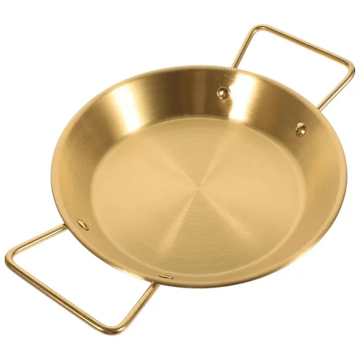 1Pack Large Stainless Steel Pan Frypan Golden Non-stick Cooking Tool for Home Use Adults