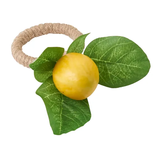 2pcs Simulated feel lemon napkin ring, plant napkin ring, leaf napkin buckle, fruit napkin ring buckle, yellow lemon napkin ring buckle